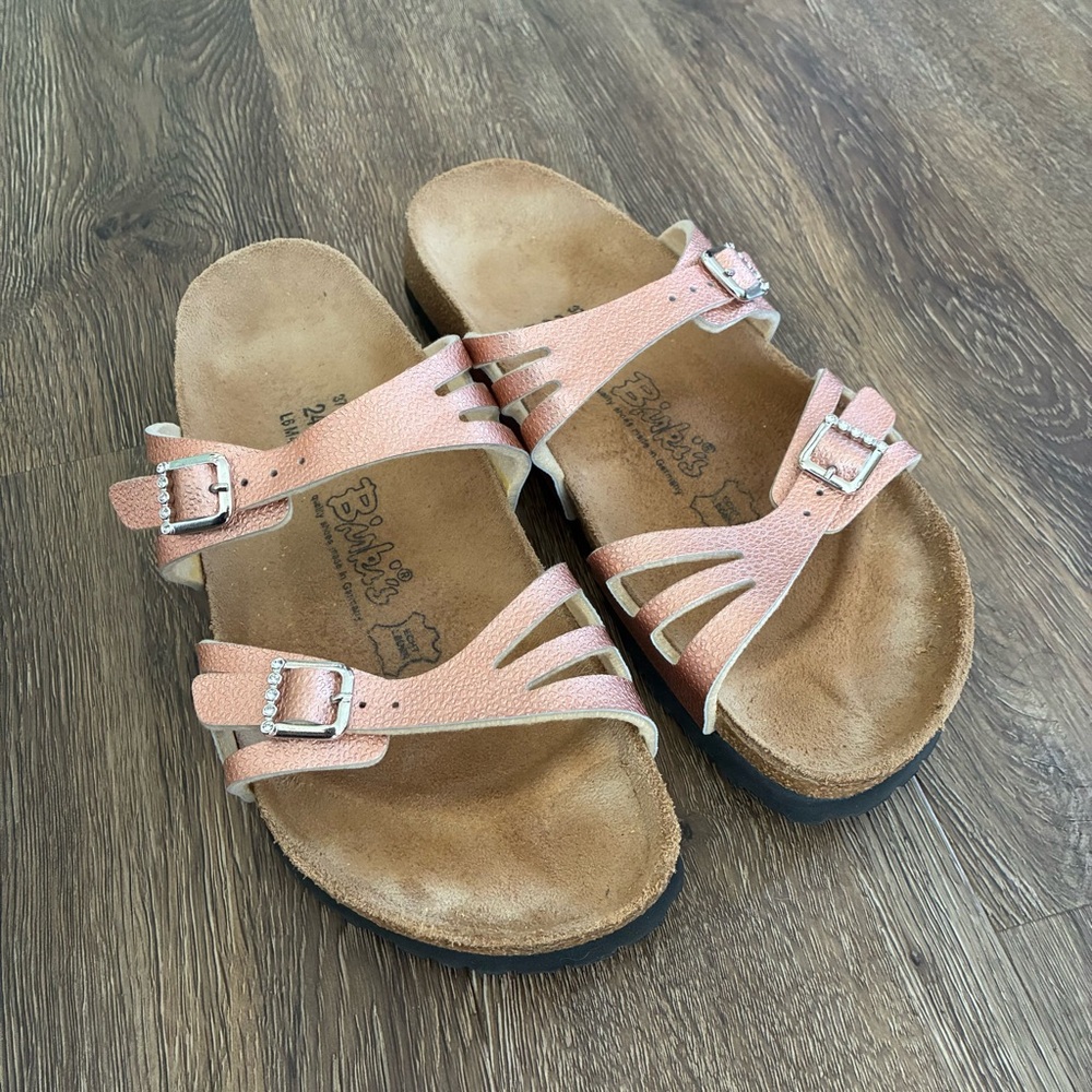 Birkenstock Birki's Moorea Leather Slide Sandals